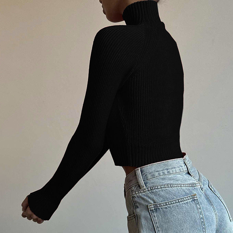 Off Shoulder Long Sleeve Crop Top