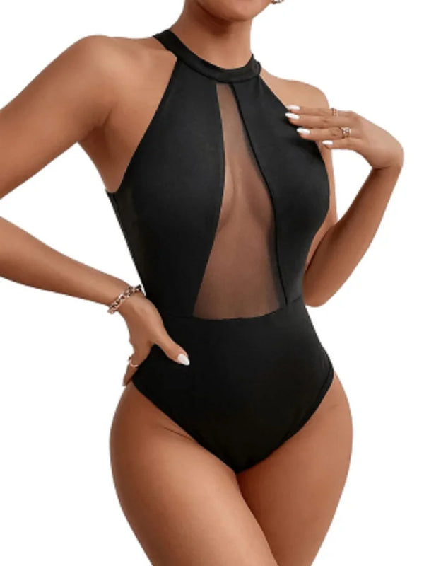 Mesh Halter Neck Bodysuit