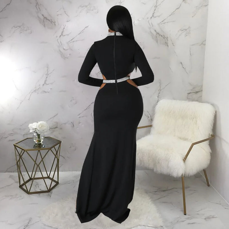 Elegant Bodycon Long Sleeve O Neck Dress