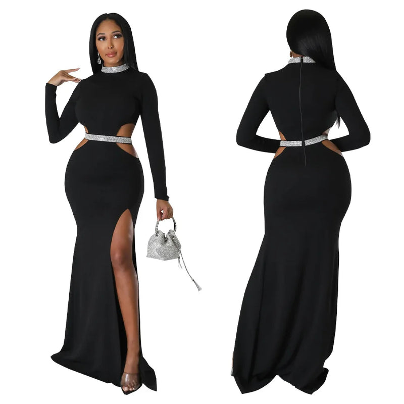 Elegant Bodycon Long Sleeve O Neck Dress