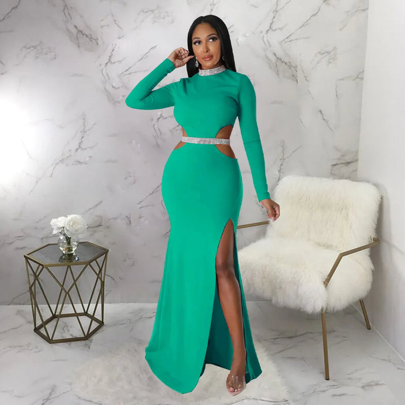 Elegant Bodycon Long Sleeve O Neck Dress