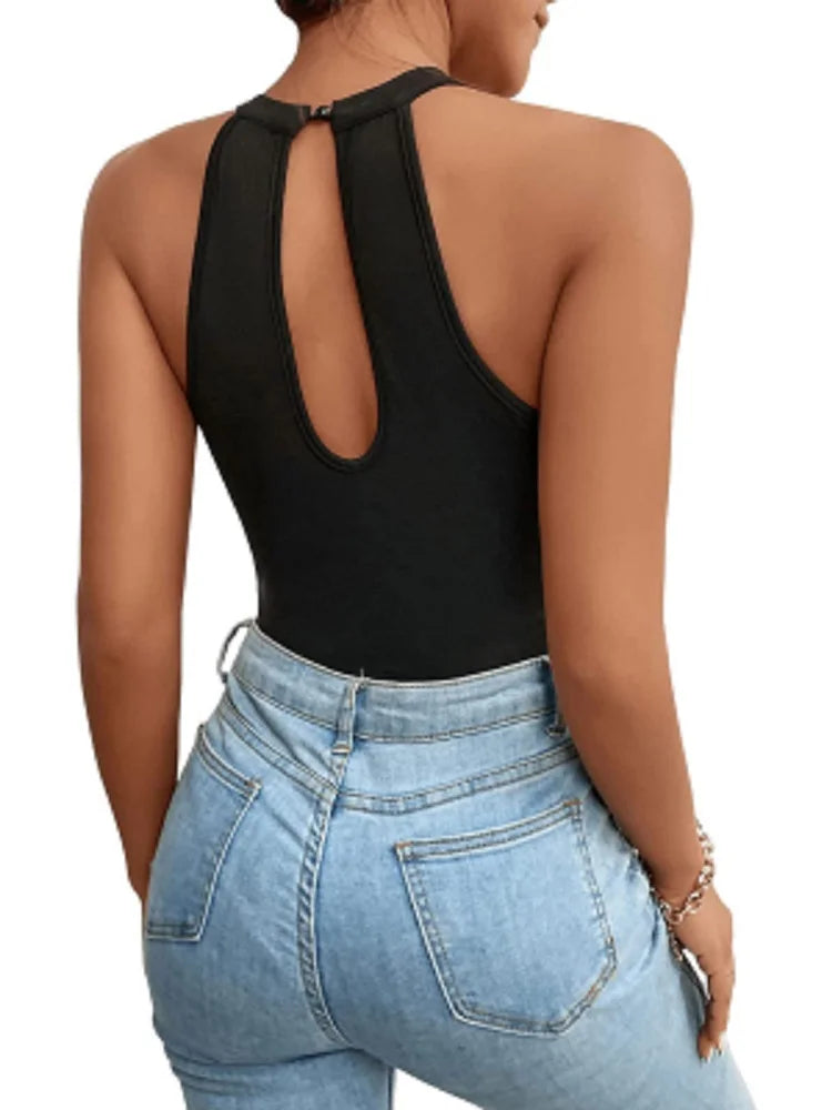 Mesh Halter Neck Bodysuit