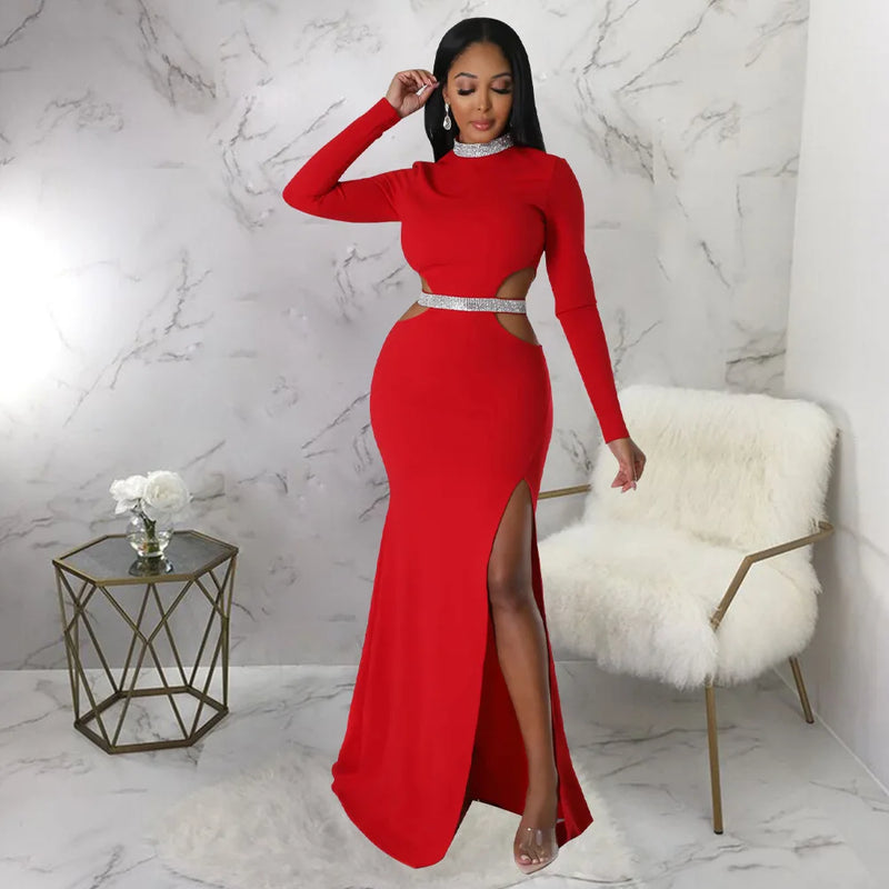 Elegant Bodycon Long Sleeve O Neck Dress