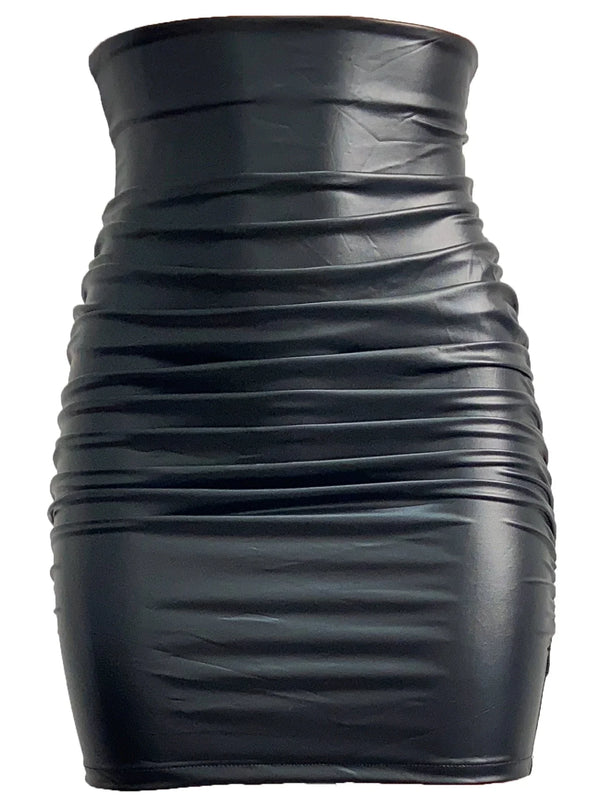 Sexy HighWaist Short Skirt Faux Leather